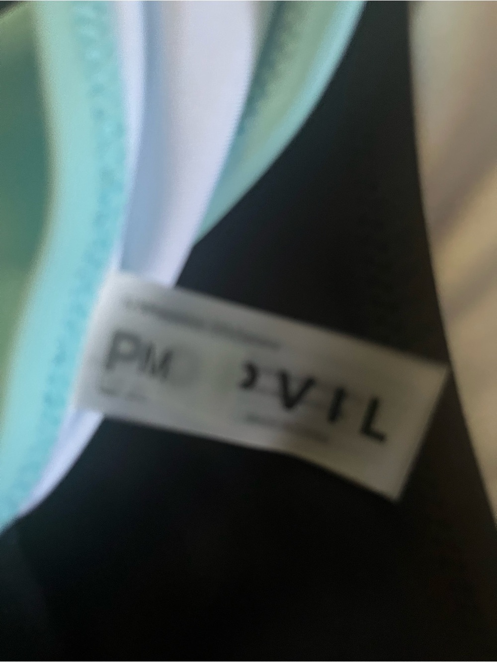 Mint & Black Two-Tone! Bikini Top Has Underwire Bra! High Waisted- Petite Medium - Picture 9 of 11